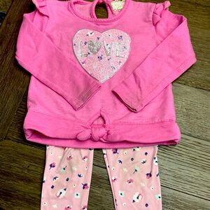 Cute toddler girl matching outfit